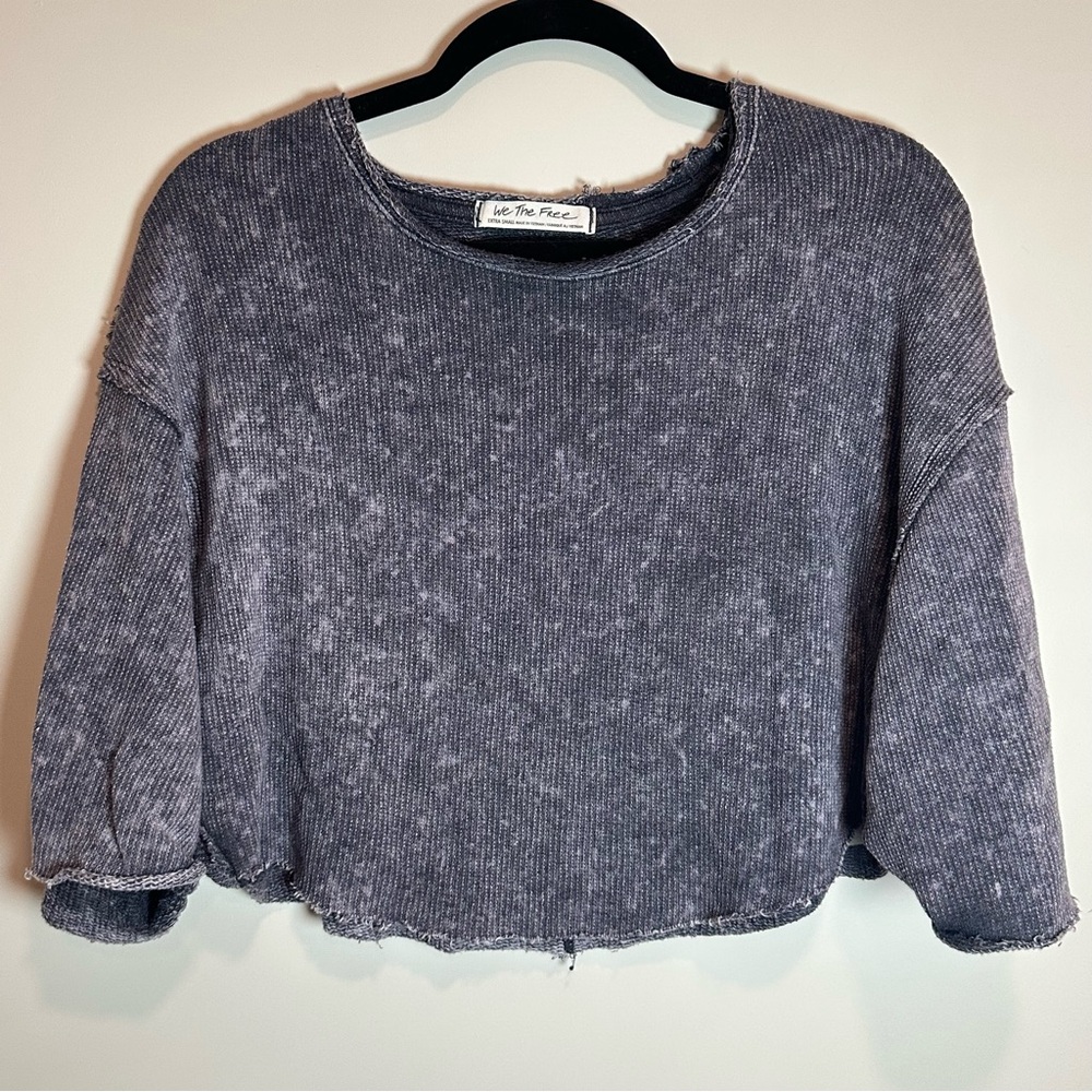 We The Free Charcoal Cropped Sweatshirt